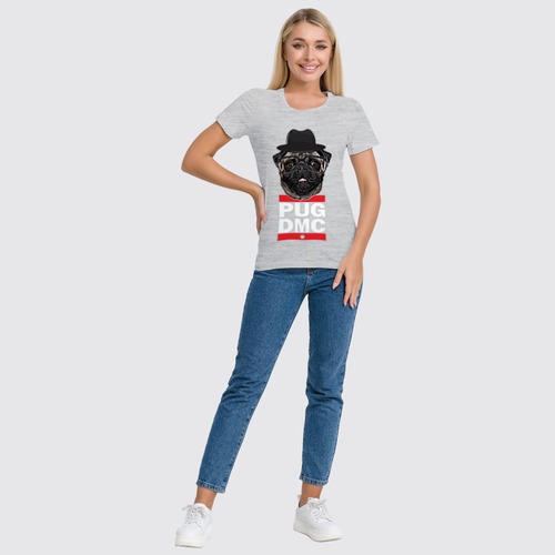 Заказать женскую футболку в Москве. Футболка классическая Pug x Run Dmc от coolmag - готовые дизайны и нанесение принтов.