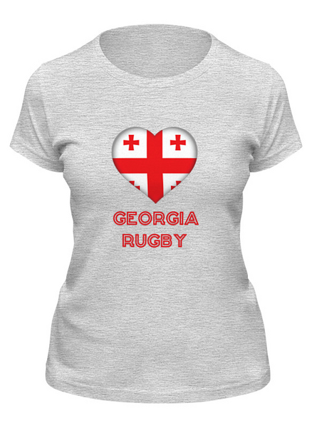 Заказать женскую футболку в Москве. Футболка классическая Грузия регби от rugby - готовые дизайны и нанесение принтов.