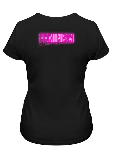 Заказать женскую футболку в Москве. Футболка классическая Феминизм неон от ualluon - готовые дизайны и нанесение принтов.