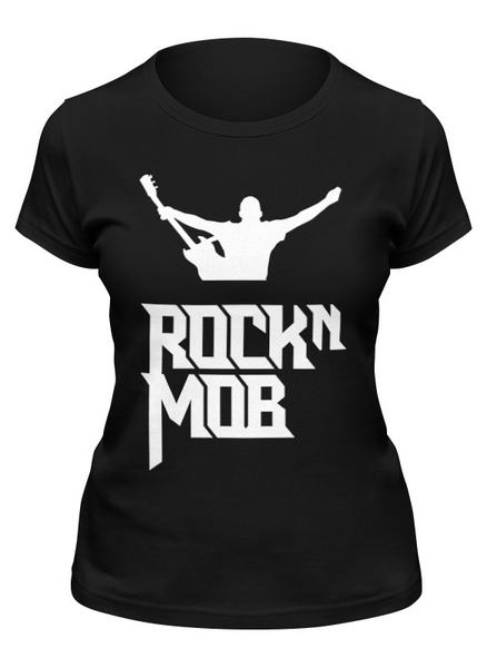 Заказать женскую футболку в Москве. Футболка классическая Rocknmob - ударник от accs@rocknmob.com - готовые дизайны и нанесение принтов.