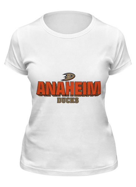 Заказать женскую футболку в Москве. Футболка классическая Anaheim Ducks от kspsshop - готовые дизайны и нанесение принтов.