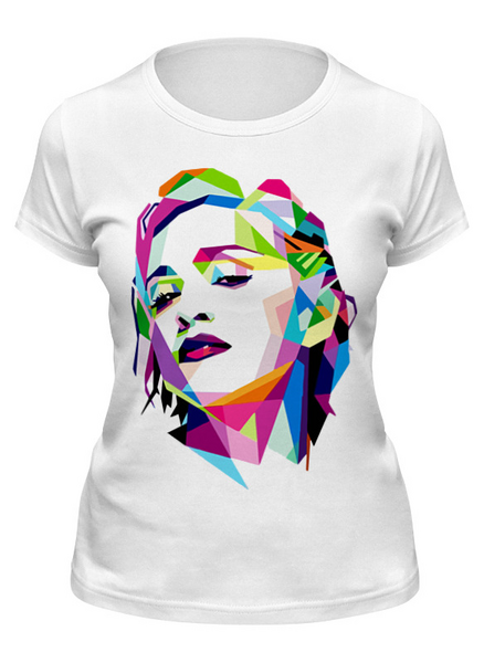 Заказать женскую футболку в Москве. Футболка классическая Мадонна (Madonna) от coolmag - готовые дизайны и нанесение принтов.