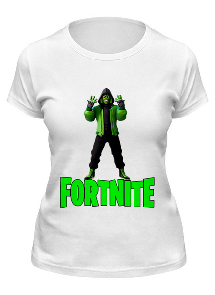 Заказать женскую футболку в Москве. Футболка классическая Fortnite от  PRO_DESIGN - готовые дизайны и нанесение принтов.