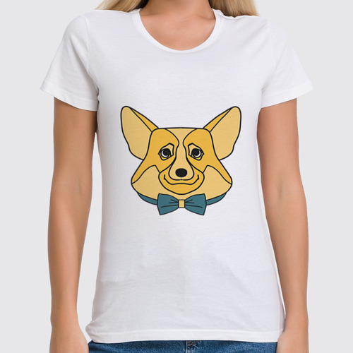 Заказать женскую футболку в Москве. Футболка классическая Корги Corgi от chistopopitersky - готовые дизайны и нанесение принтов.