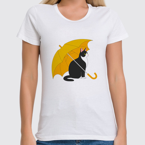 Заказать женскую футболку в Москве. Футболка классическая Cat   от Kostya  - готовые дизайны и нанесение принтов.