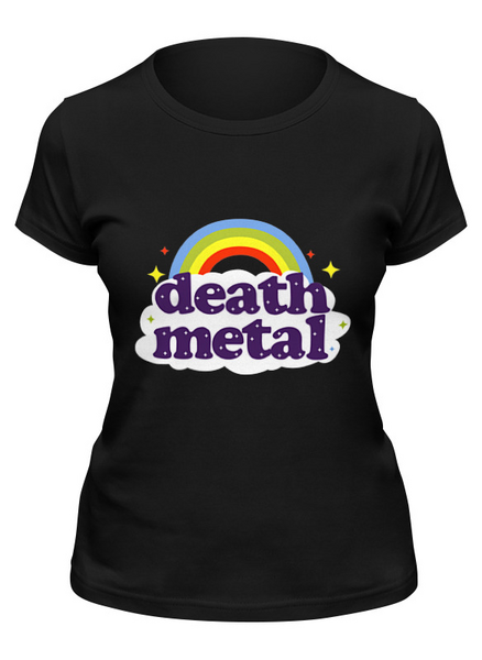 Заказать женскую футболку в Москве. Футболка классическая Rainbow death metal от cherdantcev - готовые дизайны и нанесение принтов.