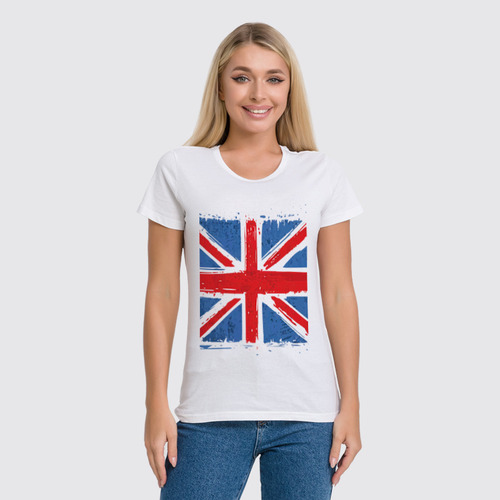 Заказать женскую футболку в Москве. Футболка классическая Британский флаг от Елена  - готовые дизайны и нанесение принтов.