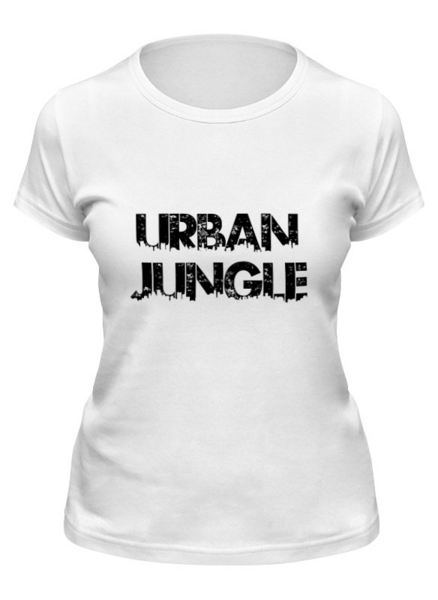 Заказать женскую футболку в Москве. Футболка классическая Городские джунгли - надпись от MariYang  - готовые дизайны и нанесение принтов.