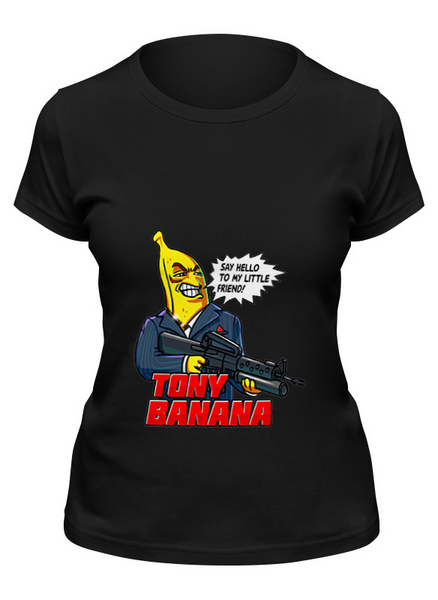 Заказать женскую футболку в Москве. Футболка классическая Tony Banana от kotashi - готовые дизайны и нанесение принтов.