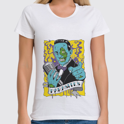 Заказать женскую футболку в Москве. Футболка классическая Zombie in da city от budil - готовые дизайны и нанесение принтов.