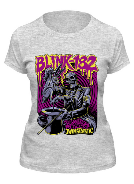 Заказать женскую футболку в Москве. Футболка классическая Blink-182 Band от Leichenwagen - готовые дизайны и нанесение принтов.