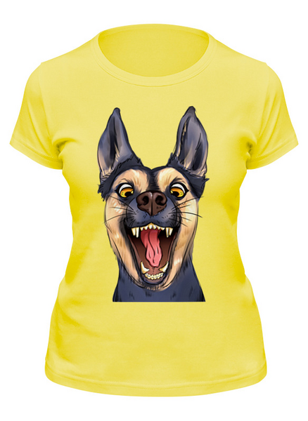 Заказать женскую футболку в Москве. Футболка классическая Собака от Print design  - готовые дизайны и нанесение принтов.