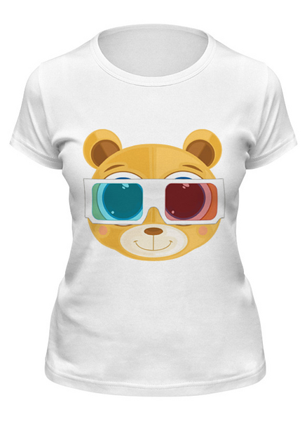 Заказать женскую футболку в Москве. Футболка классическая Медведь 3д от fanart - готовые дизайны и нанесение принтов.