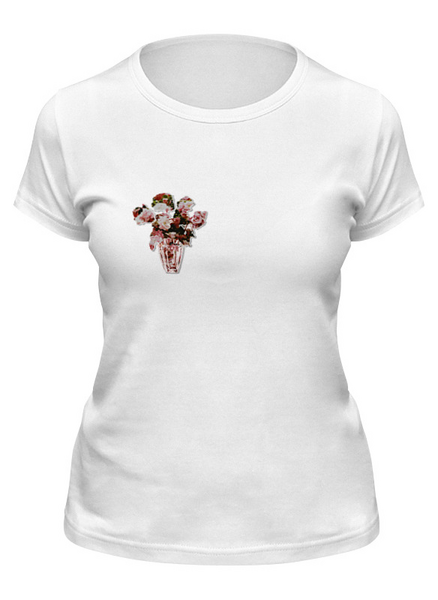 Заказать женскую футболку в Москве. Футболка классическая весенний букет роз от Nelli Beloshitskaya - готовые дизайны и нанесение принтов.