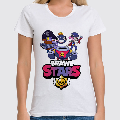 Заказать женскую футболку в Москве. Футболка классическая Brawl Stars от vista12761@rambler.ru - готовые дизайны и нанесение принтов.