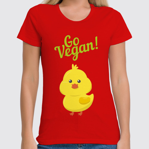 Заказать женскую футболку в Москве. Футболка классическая Go Vegan от vegan@thespaceway.info - готовые дизайны и нанесение принтов.