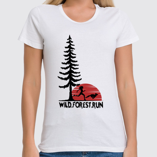 Заказать женскую футболку в Москве. Футболка классическая Wild. Forest. Run от oneredfoxstore@gmail.com - готовые дизайны и нанесение принтов.
