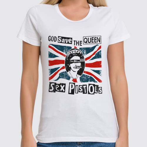 Заказать женскую футболку в Москве. Футболка классическая Sex Pistols от geekbox - готовые дизайны и нанесение принтов.