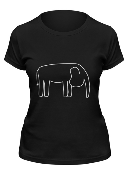 Заказать женскую футболку в Москве. Футболка классическая Белый слон от Vadim Koval - готовые дизайны и нанесение принтов.