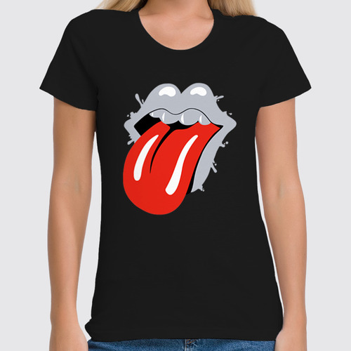 Заказать женскую футболку в Москве. Футболка классическая The Rolling Stones от Romanova - готовые дизайны и нанесение принтов.