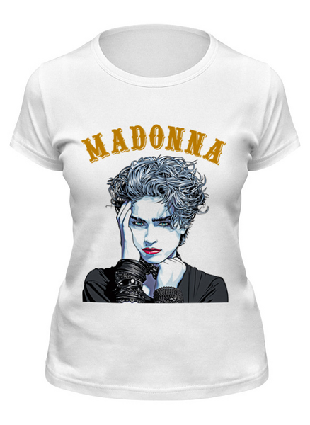 Заказать женскую футболку в Москве. Футболка классическая Madonna от Leichenwagen - готовые дизайны и нанесение принтов.