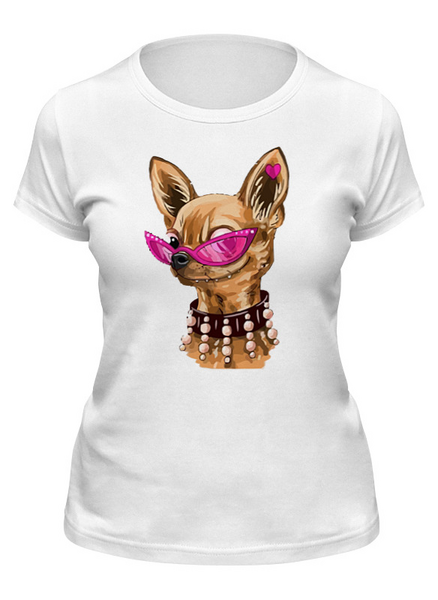 Заказать женскую футболку в Москве. Футболка классическая Розовые очки от T-shirt print  - готовые дизайны и нанесение принтов.
