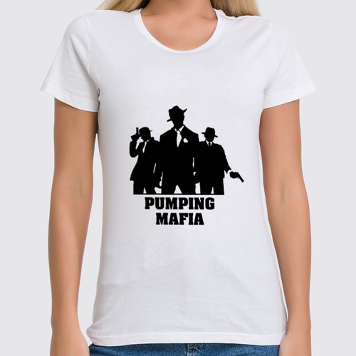 Заказать женскую футболку в Москве. Футболка классическая Pumping Mafia #1 от no.limit - готовые дизайны и нанесение принтов.