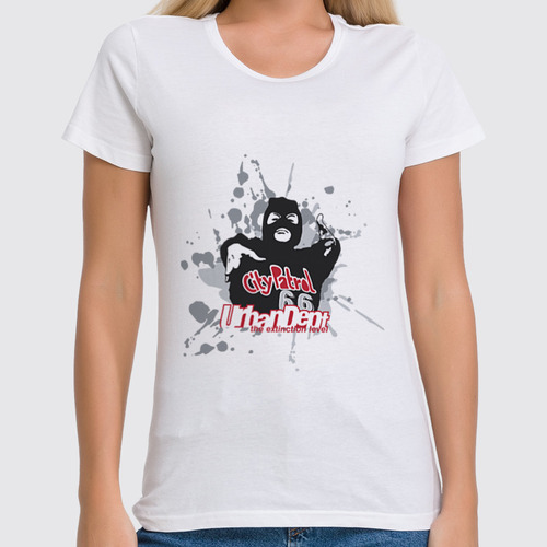 Заказать женскую футболку в Москве. Футболка классическая City Patrol от balden - готовые дизайны и нанесение принтов.