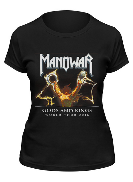 Заказать женскую футболку в Москве. Футболка классическая Manowar Band от Leichenwagen - готовые дизайны и нанесение принтов.