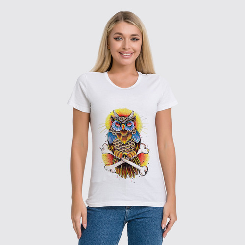 Заказать женскую футболку в Москве. Футболка классическая Mysterious Owl от priceless - готовые дизайны и нанесение принтов.