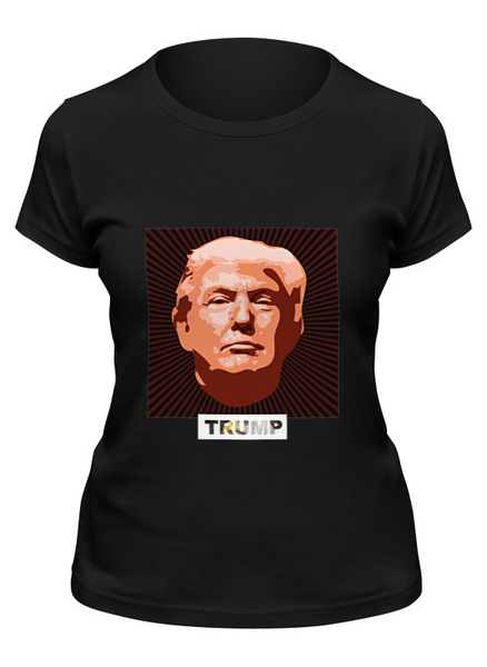 Заказать женскую футболку в Москве. Футболка классическая Президент Дональд Трамп от vasudatta - готовые дизайны и нанесение принтов.