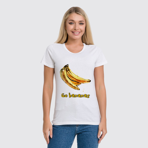 Заказать женскую футболку в Москве. Футболка классическая Go bananas от Виктория  - готовые дизайны и нанесение принтов.