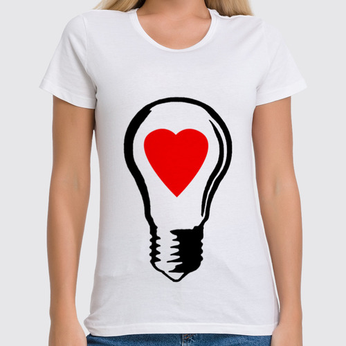 Заказать женскую футболку в Москве. Футболка классическая BIG LAMP! SWITCH ON YOUR LOVE! от HANS ZOGS - готовые дизайны и нанесение принтов.