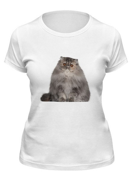 Заказать женскую футболку в Москве. Футболка классическая кошка от THE_NISE  - готовые дизайны и нанесение принтов.