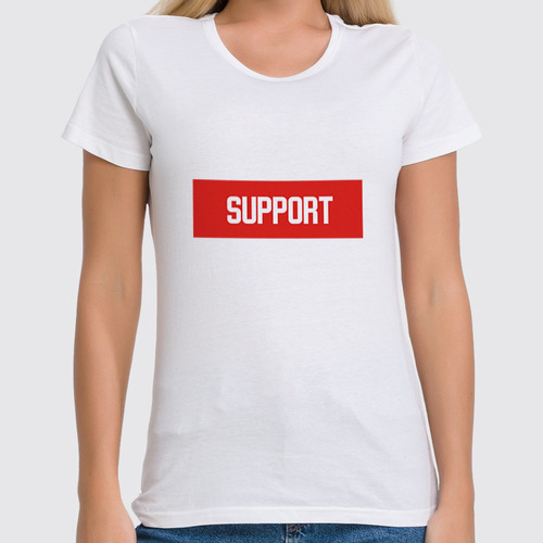 Заказать женскую футболку в Москве. Футболка классическая  Support от THE_NISE  - готовые дизайны и нанесение принтов.