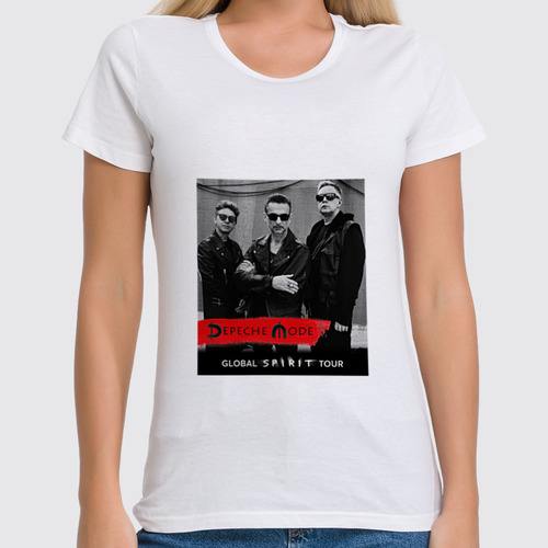Заказать женскую футболку в Москве. Футболка классическая Depeche Mode от Fedor - готовые дизайны и нанесение принтов.