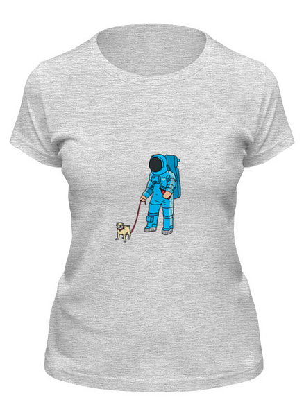 Заказать женскую футболку в Москве. Футболка классическая Космонавт от YellowCloverShop - готовые дизайны и нанесение принтов.