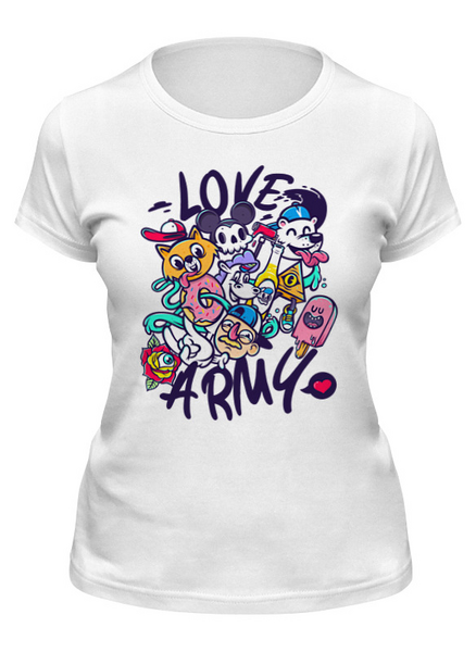 Заказать женскую футболку в Москве. Футболка классическая ◈Love Army◈ от balden - готовые дизайны и нанесение принтов.