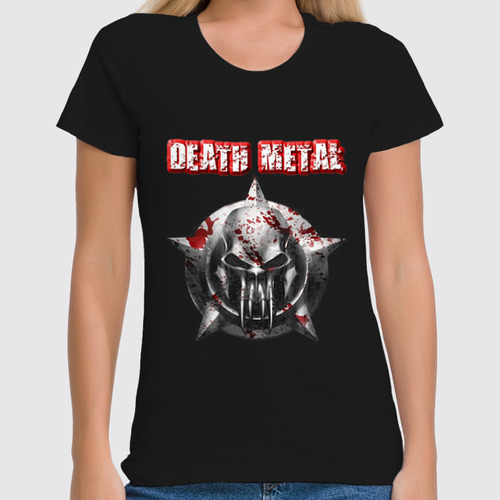 Заказать женскую футболку в Москве. Футболка классическая Death Metal от Leichenwagen - готовые дизайны и нанесение принтов.