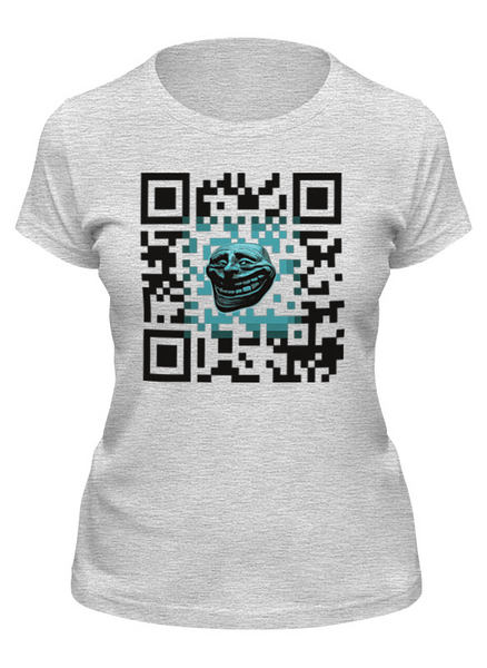 Заказать женскую футболку в Москве. Футболка классическая QR-код  от Print design  - готовые дизайны и нанесение принтов.