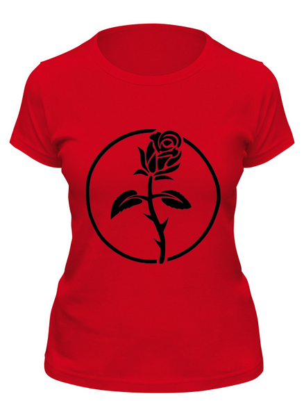 Заказать женскую футболку в Москве. Футболка классическая Чёрная роза от trend - готовые дизайны и нанесение принтов.
