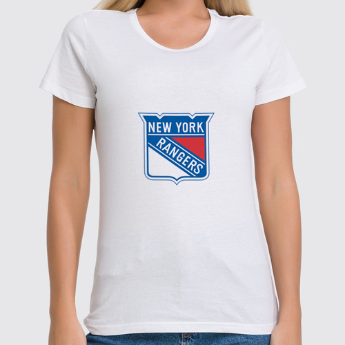 Заказать женскую футболку в Москве. Футболка классическая New York Rangers от BURNSHIRTS - готовые дизайны и нанесение принтов.