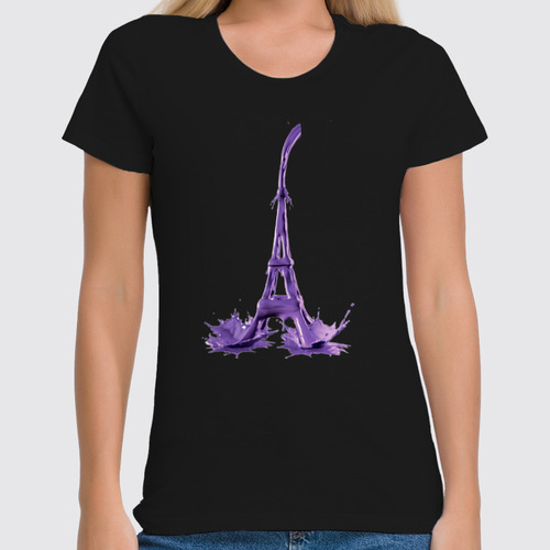 Заказать женскую футболку в Москве. Футболка классическая Paris Франция от veliar - готовые дизайны и нанесение принтов.