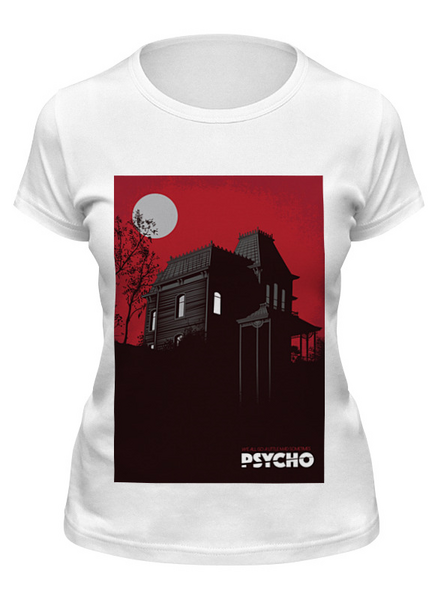 Заказать женскую футболку в Москве. Футболка классическая Психо / Psycho от kino.printio.ru - готовые дизайны и нанесение принтов.