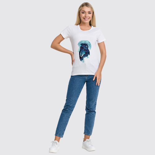 Заказать женскую футболку в Москве. Футболка классическая Midnight Owl от YellowCloverShop - готовые дизайны и нанесение принтов.
