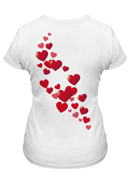 Заказать женскую футболку в Москве. Футболка классическая Два сердца. от MikliBoom  - готовые дизайны и нанесение принтов.