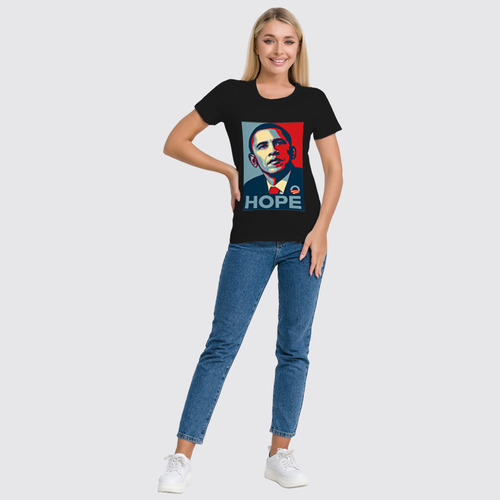 Заказать женскую футболку в Москве. Футболка классическая Обама Hope от denis01001 - готовые дизайны и нанесение принтов.