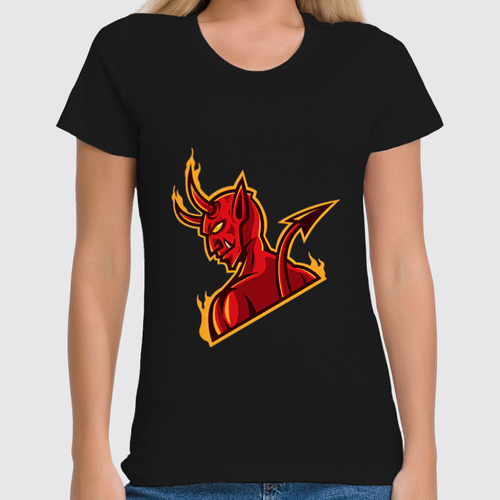 Заказать женскую футболку в Москве. Футболка классическая Дьявол от acidhouses - готовые дизайны и нанесение принтов.