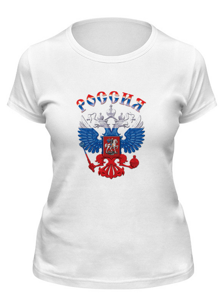 Заказать женскую футболку в Москве. Футболка классическая Россия от THE_NISE  - готовые дизайны и нанесение принтов.