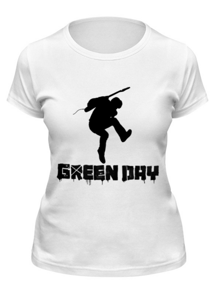 Заказать женскую футболку в Москве. Футболка классическая Green day от Виктор Аксёнов - готовые дизайны и нанесение принтов.